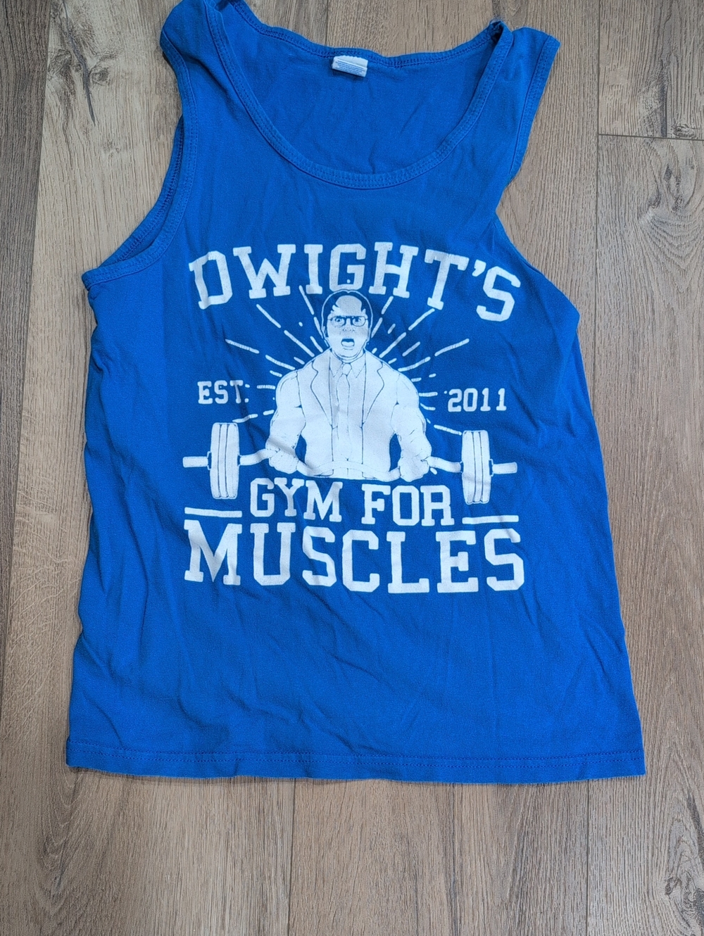 Dwight Schrute Graphic Tank - "Dwight's Gym for Muscles"